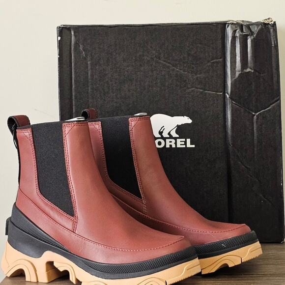 Sorel Women's Chelsea Brex Waterproof Boots  Size 9  Spice / Black  1951221 NWB - Picture 1 of 9